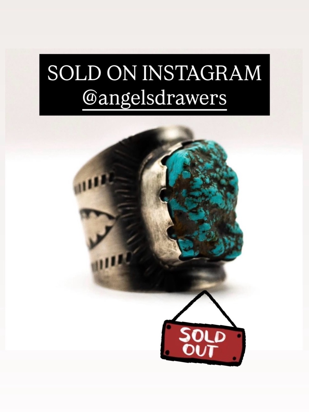 Native Made Alchemist Arby Nugget Turquoise Sterling Silver Ring Size 6.25/6.5